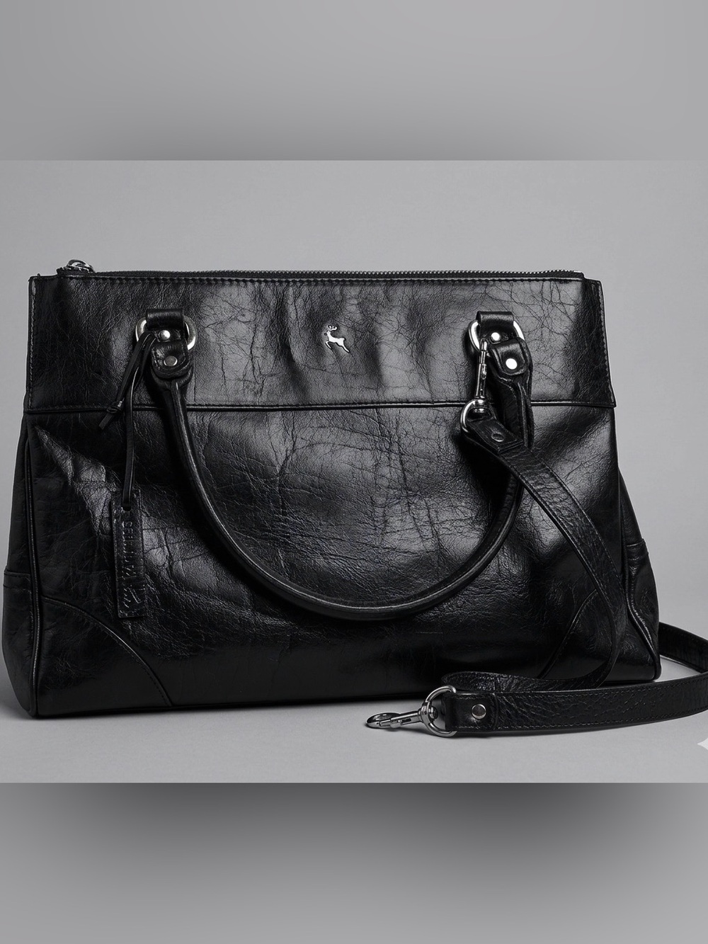 Genuine Ashwood Leather
Multi-Compartment
Satchel Bag - Sleek Black 10x16x5